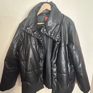 Leather Puffer Jacket